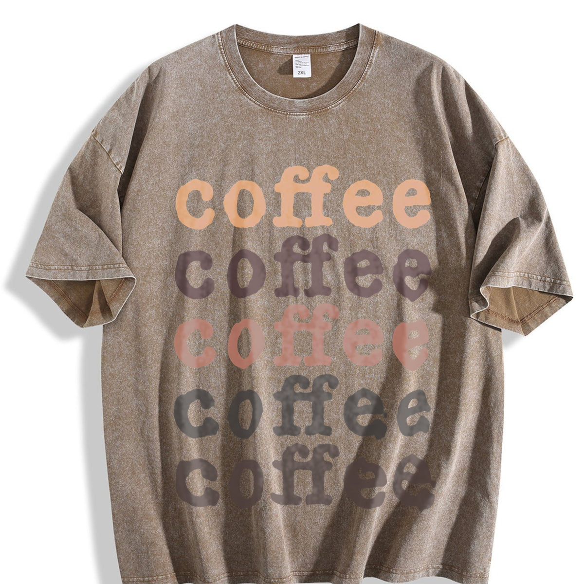 100 - With Coffee Brownwhite Lettering Vintage Washed product image 3