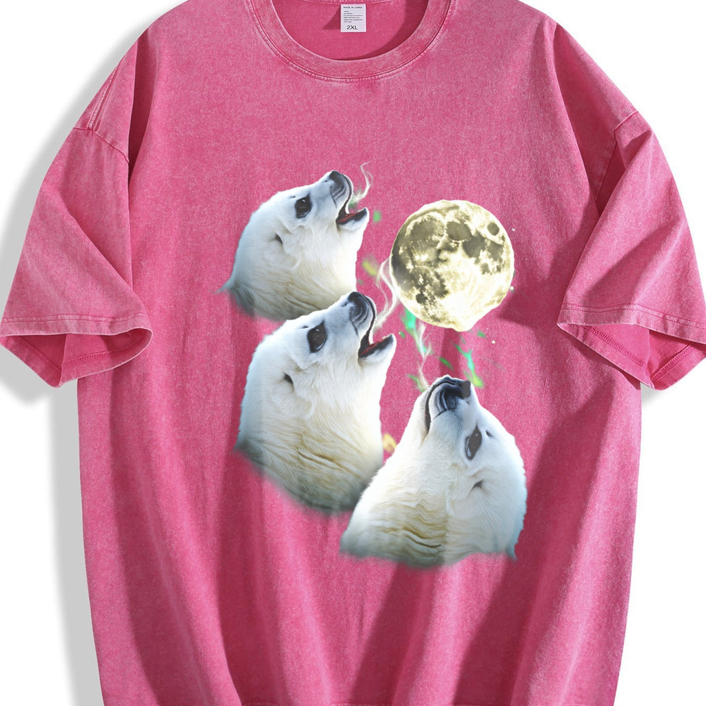Baby Seal Moon Howling To 90s Vintage Washed T-Shirt product image 7