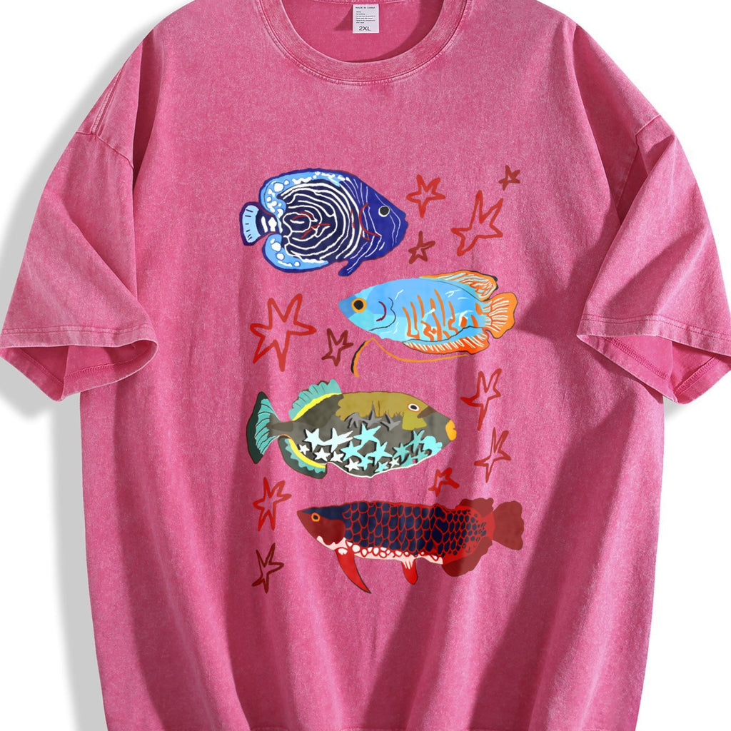 Fish Leaping Over The Dragon Gate Vintage Washed T-Shirt product image 5