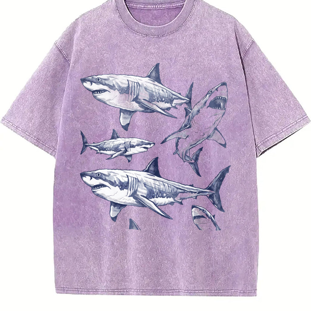 Shark 90s Tattoo Vintage Washed T-Shirt product image 6