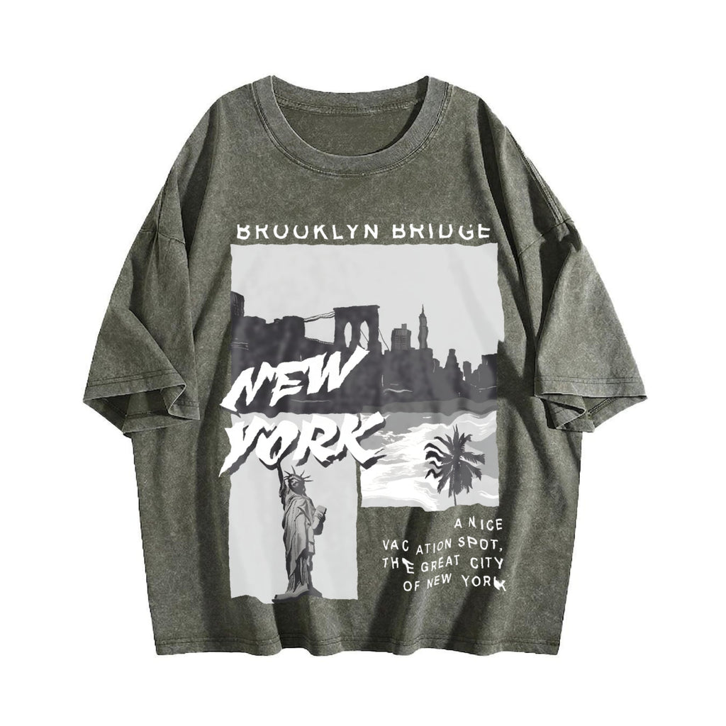 Statue Of Liberty & Palm Tree - Batik Vintage Washed T-Shirt product image 4