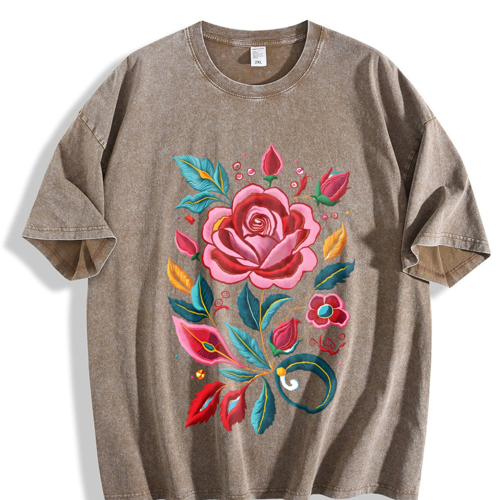 Bohemian Floral - Imitation Vintage Washed T-Shirt product image 3