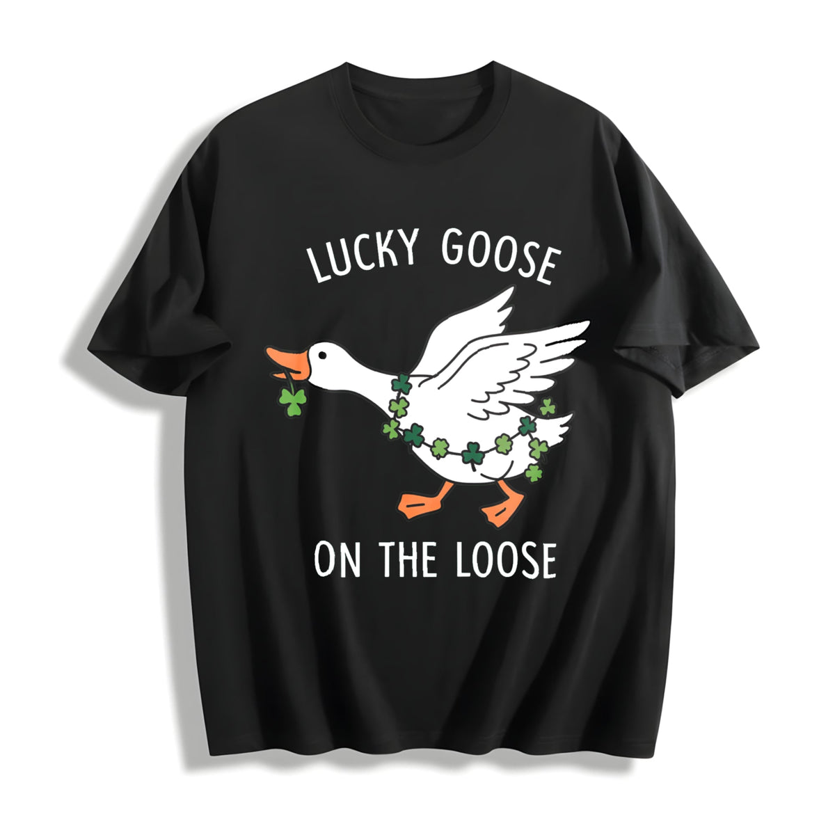 Funny St Patricks Day Goose Cotton T-Shirt product image 1