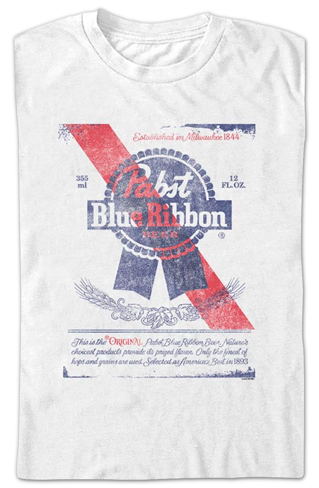 Beer Can Label Pabst Blue Ribbon T-Shirt product image 2