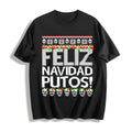 Funny Feliz Navidad Putos - Black Cotton T-Shirt product image 1