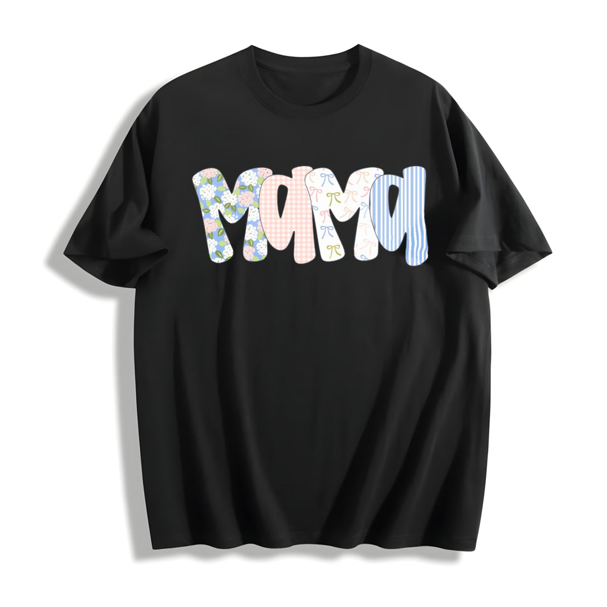 Floral Preppy Mama Mom Cotton T-Shirt product image 1