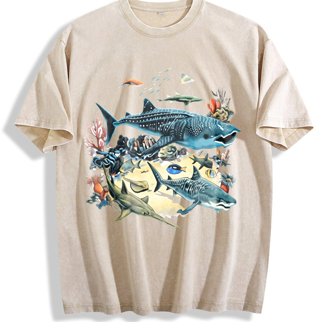 Marine Biology Ocean Sharks Illustration Boxy - - - Sea product image 1