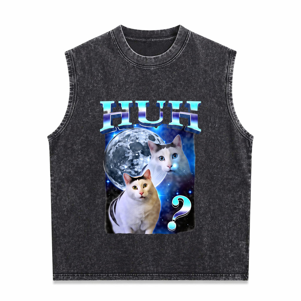Funny Cat Meme Men's Washed Tank Top