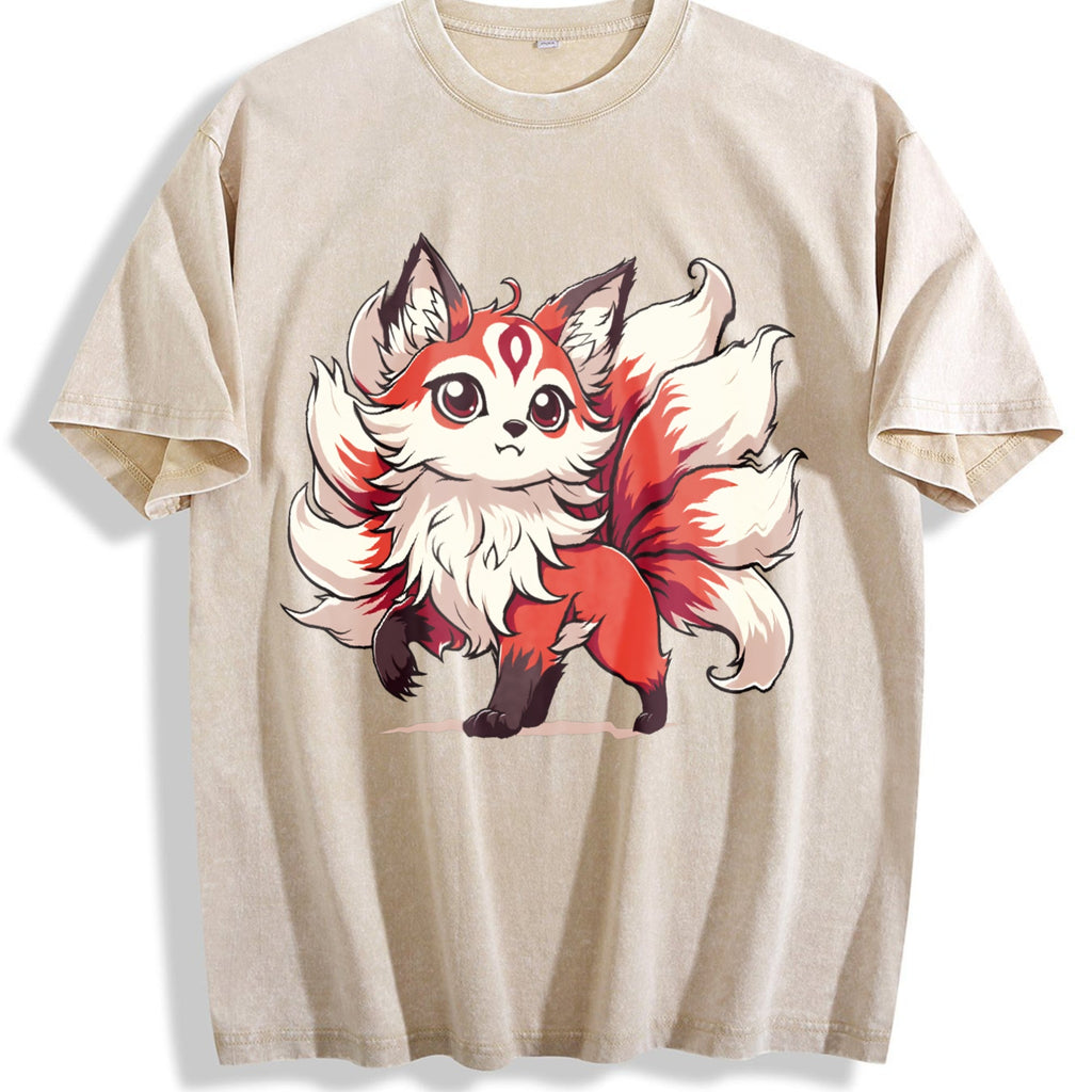 Summer A Red And White Nine-tailed Fox Vintage Washed product image 1