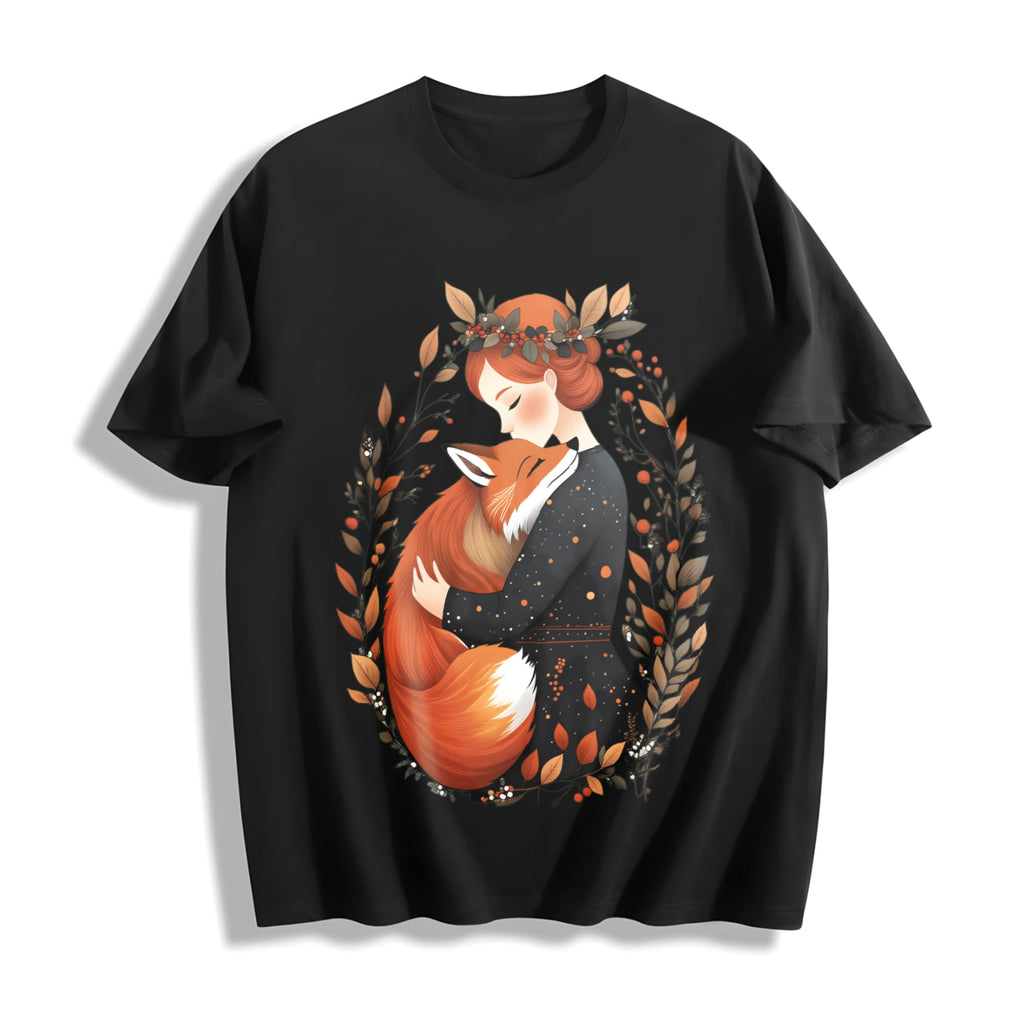 Bohemian Fox Mom Warm Hug One-piece Summer Cotton T-Shirt product image 1