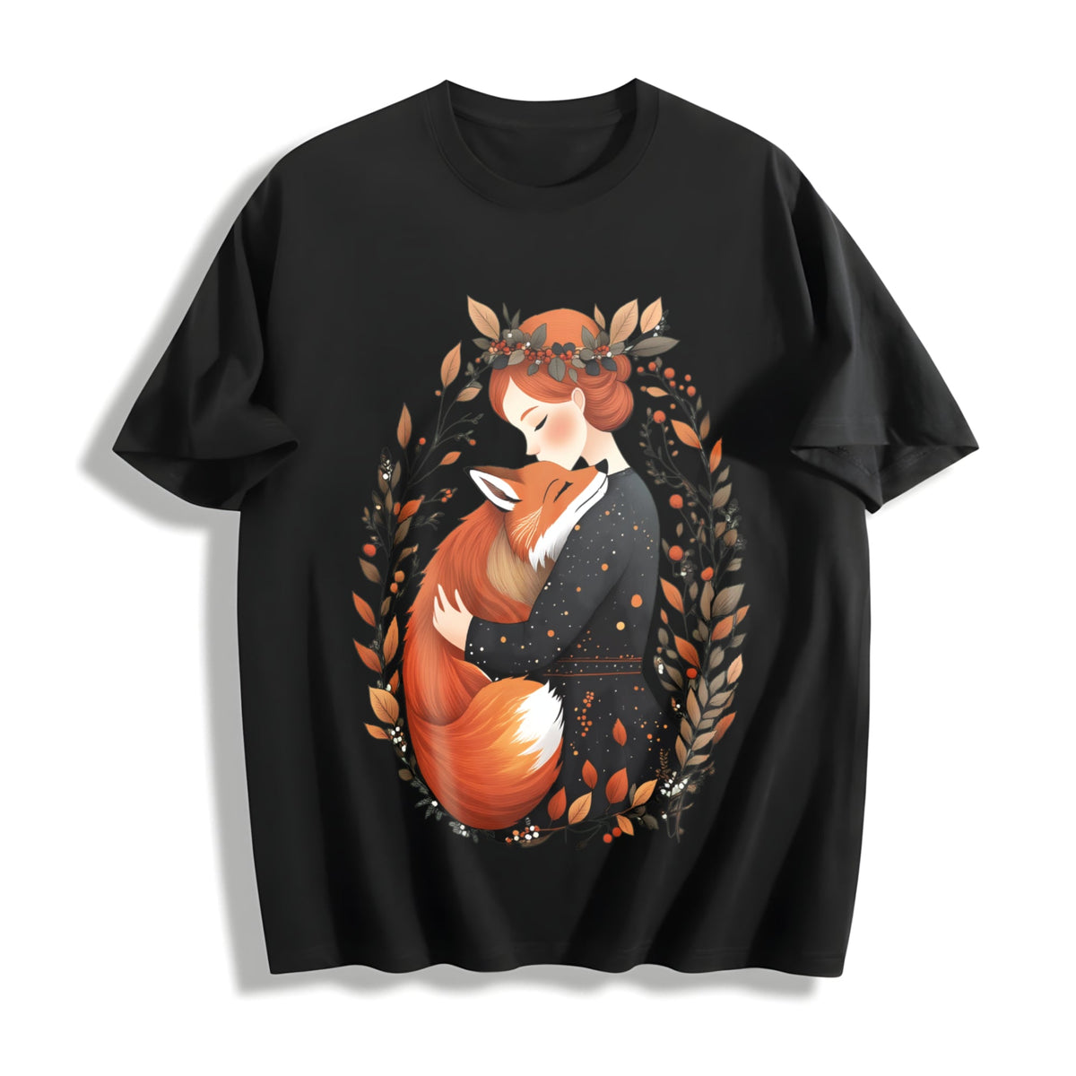 Bohemian Fox Mom Warm Hug One-piece Summer Cotton T-Shirt product image 1