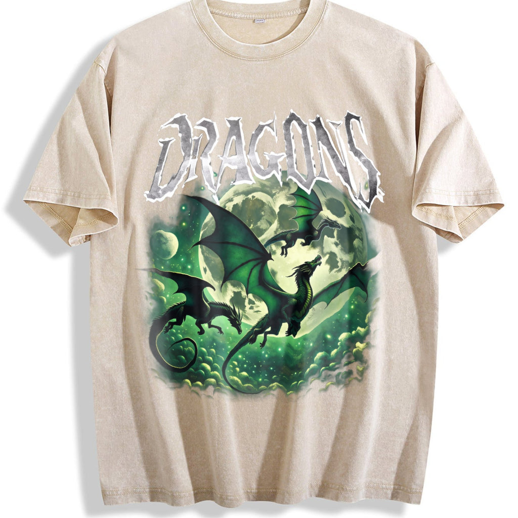 Dragons Fantasy Vintage Washed T-Shirt product image 1