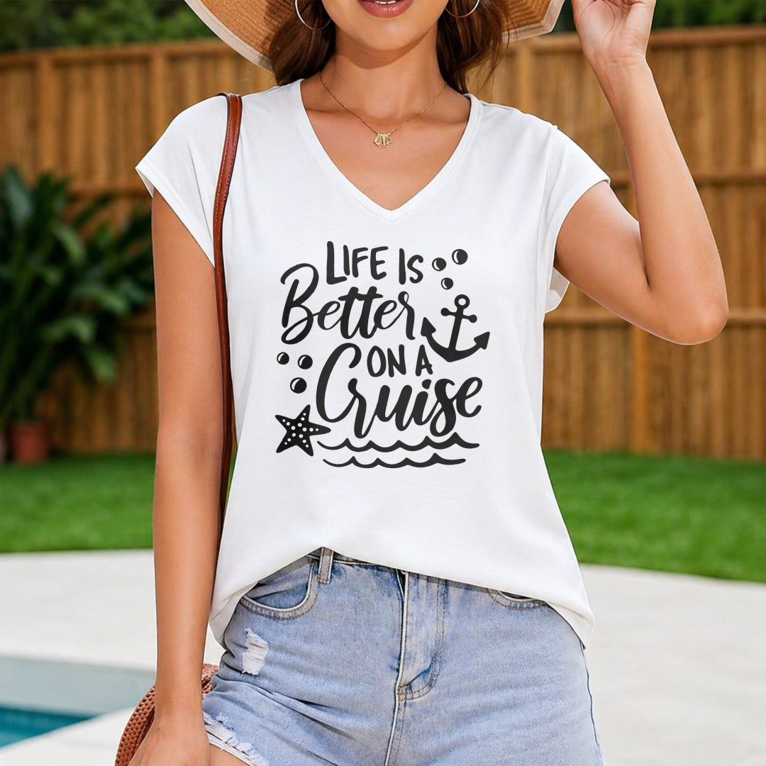 Life Is Better Women's V-Neck Tank Top