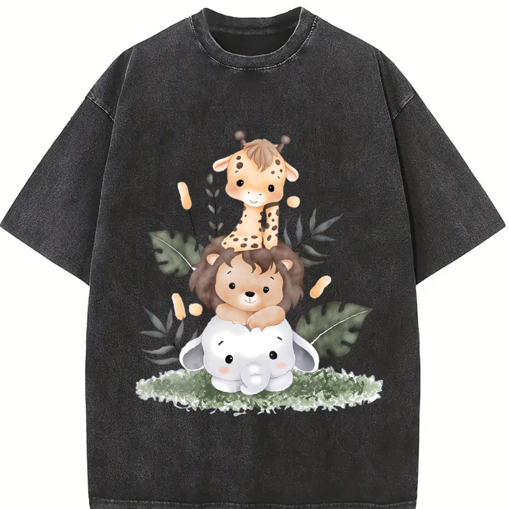 Summer Giraffe Vintage Washed T-Shirt product image 2