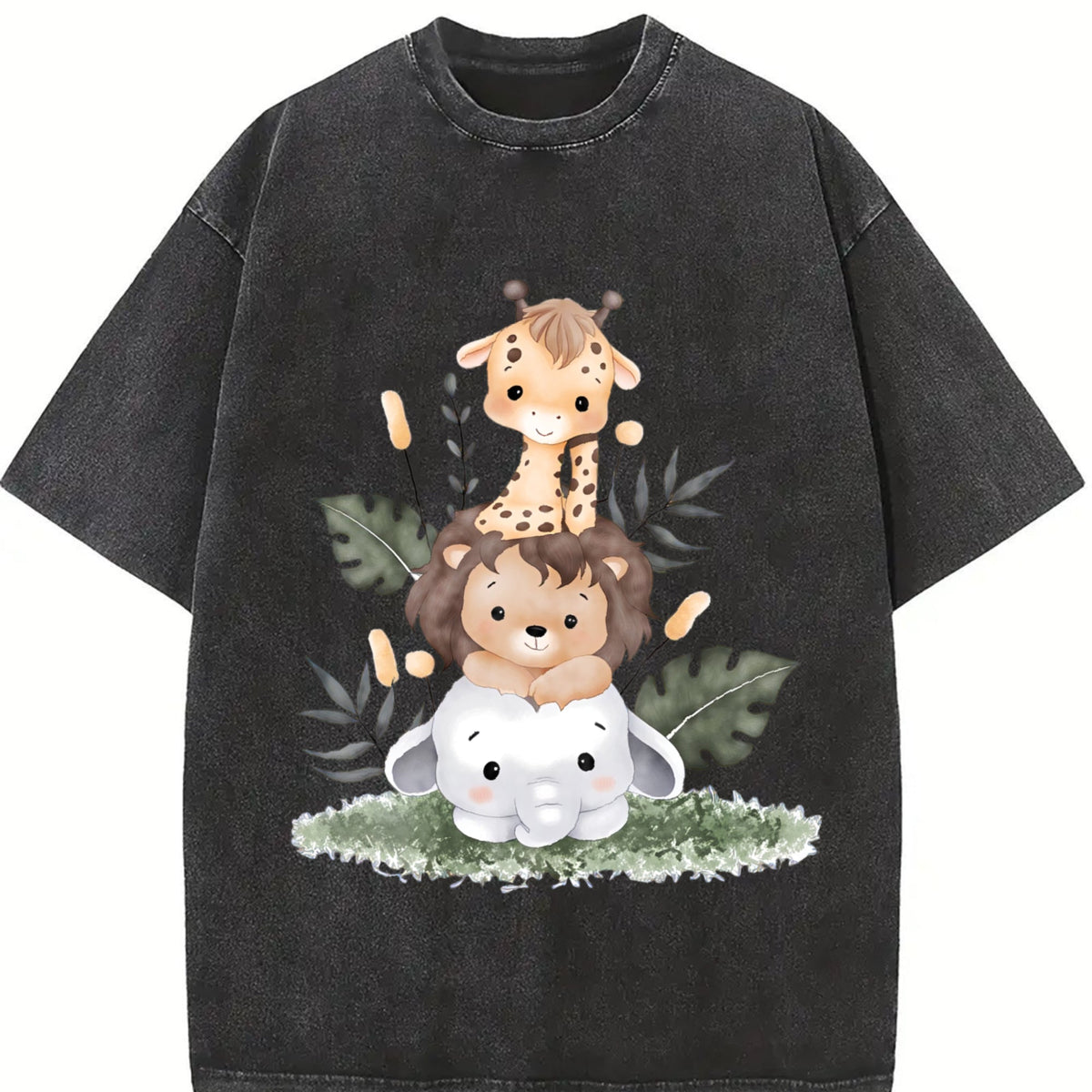 Summer Giraffe Vintage Washed T-Shirt product image 2