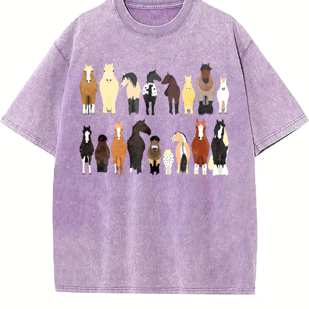 Animal Horse Herd Summer Vintage Washed T-Shirt product image 6