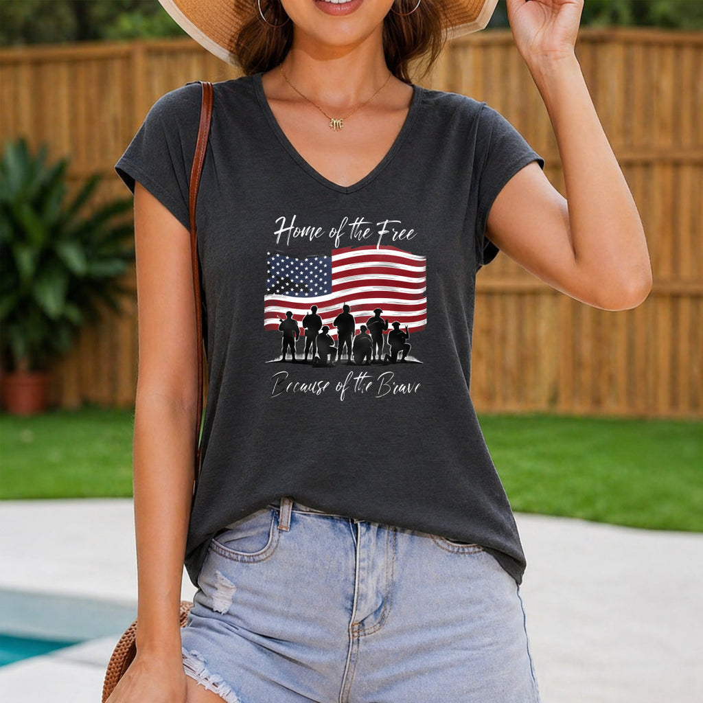 Patriotic American Flag Women's V-Neck Tank Top