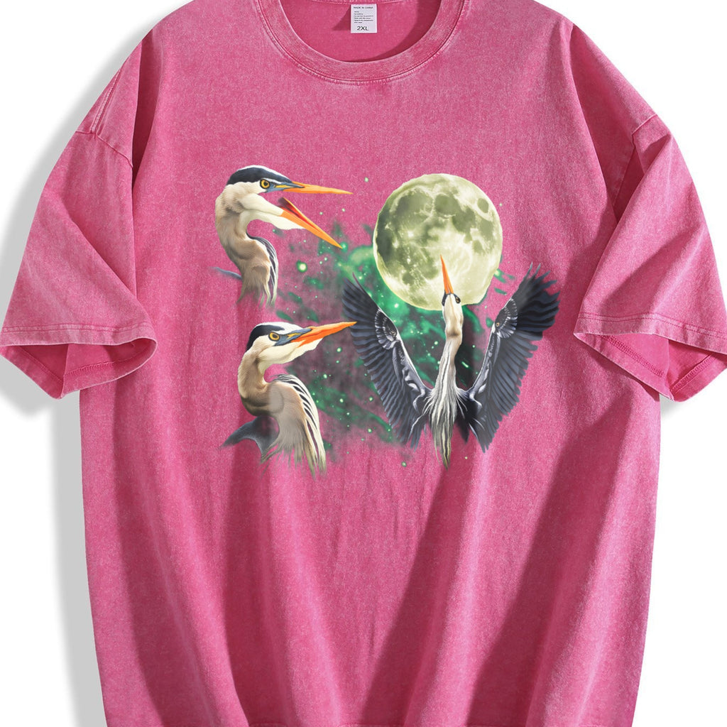 Great Blue Heron Moon Vintage Washed T-Shirt product image 7
