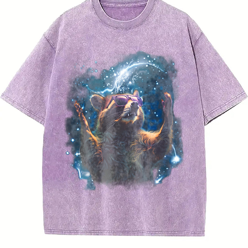 Alpha Raccoon In Space 90s Vintage Washed T-Shirt product image 6