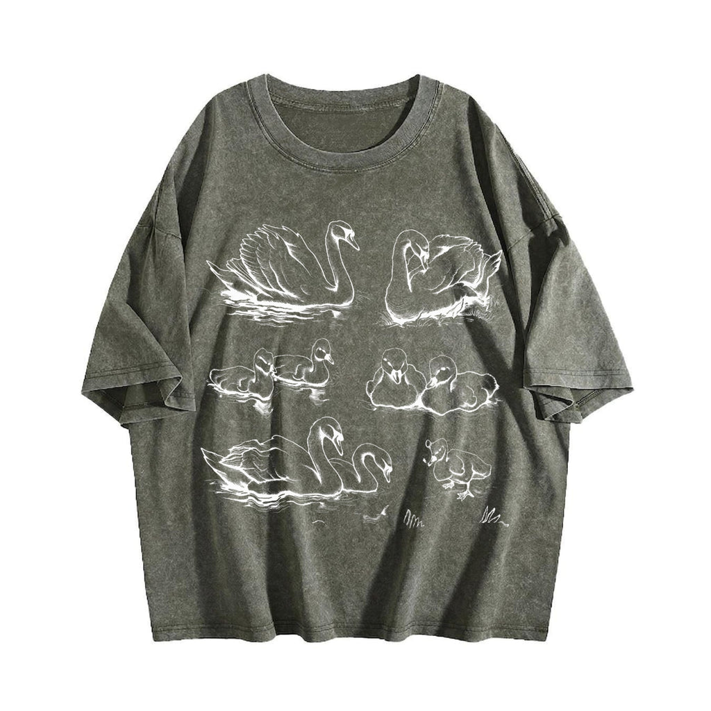 Swan 90s Tattoo Vintage Washed T-Shirt product image 4