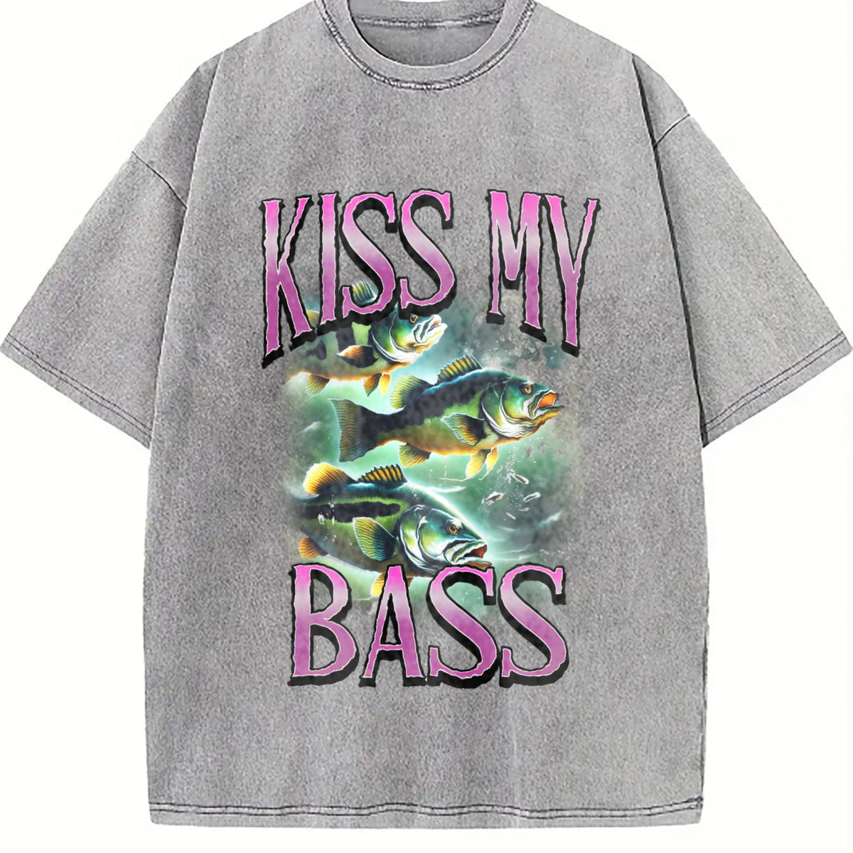 Kiss My Bass Fishing Vintage Washed T-Shirt product image 5