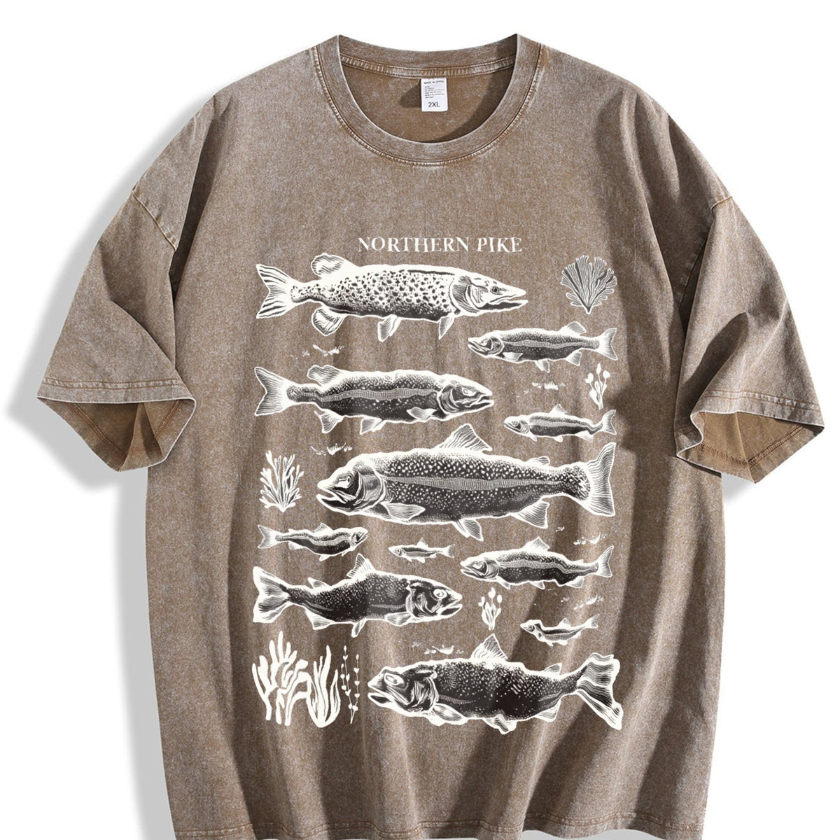 Northern Pike Fish 90s Vintage Washed T-Shirt product image 3