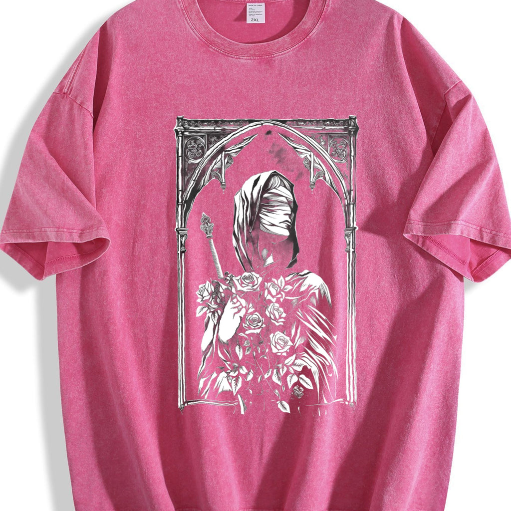 Gothic Portrait Frame Vintage Washed T-Shirt product image 5