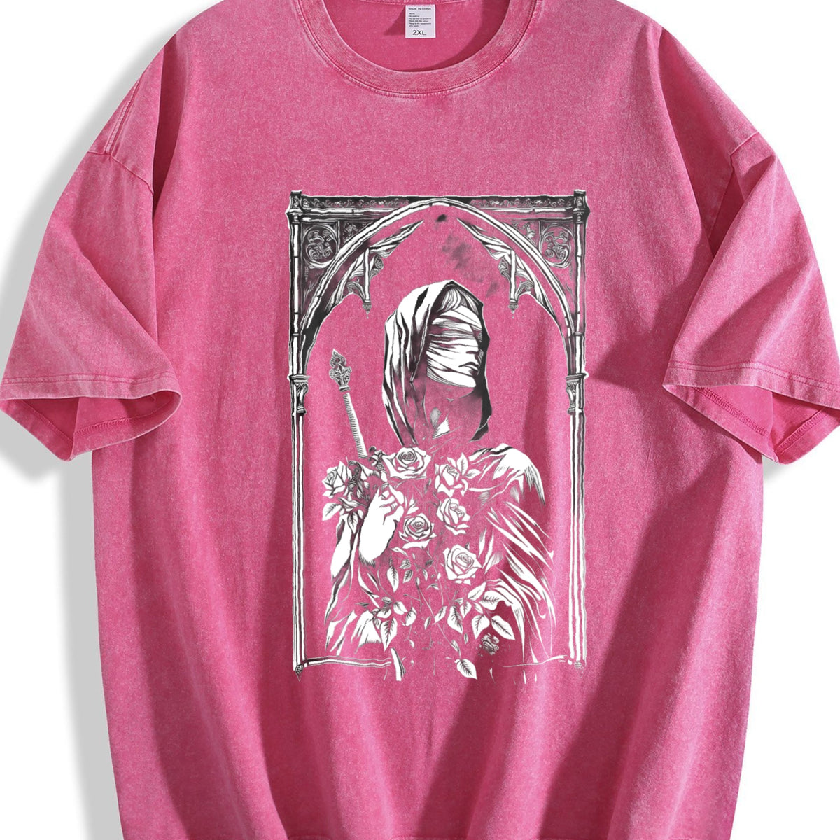 Gothic Portrait Frame Vintage Washed T-Shirt product image 5