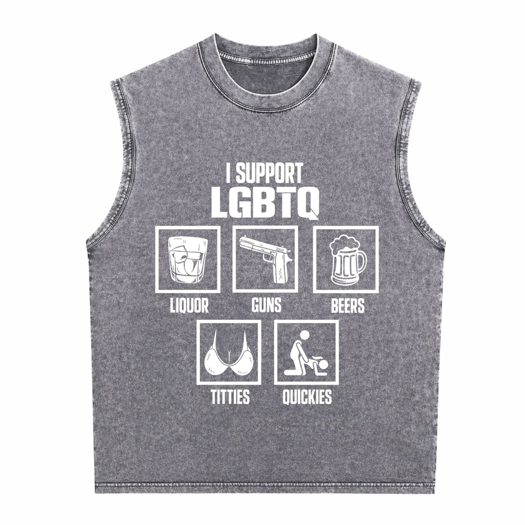 I Support Lgbtq Men's Washed Tank Top