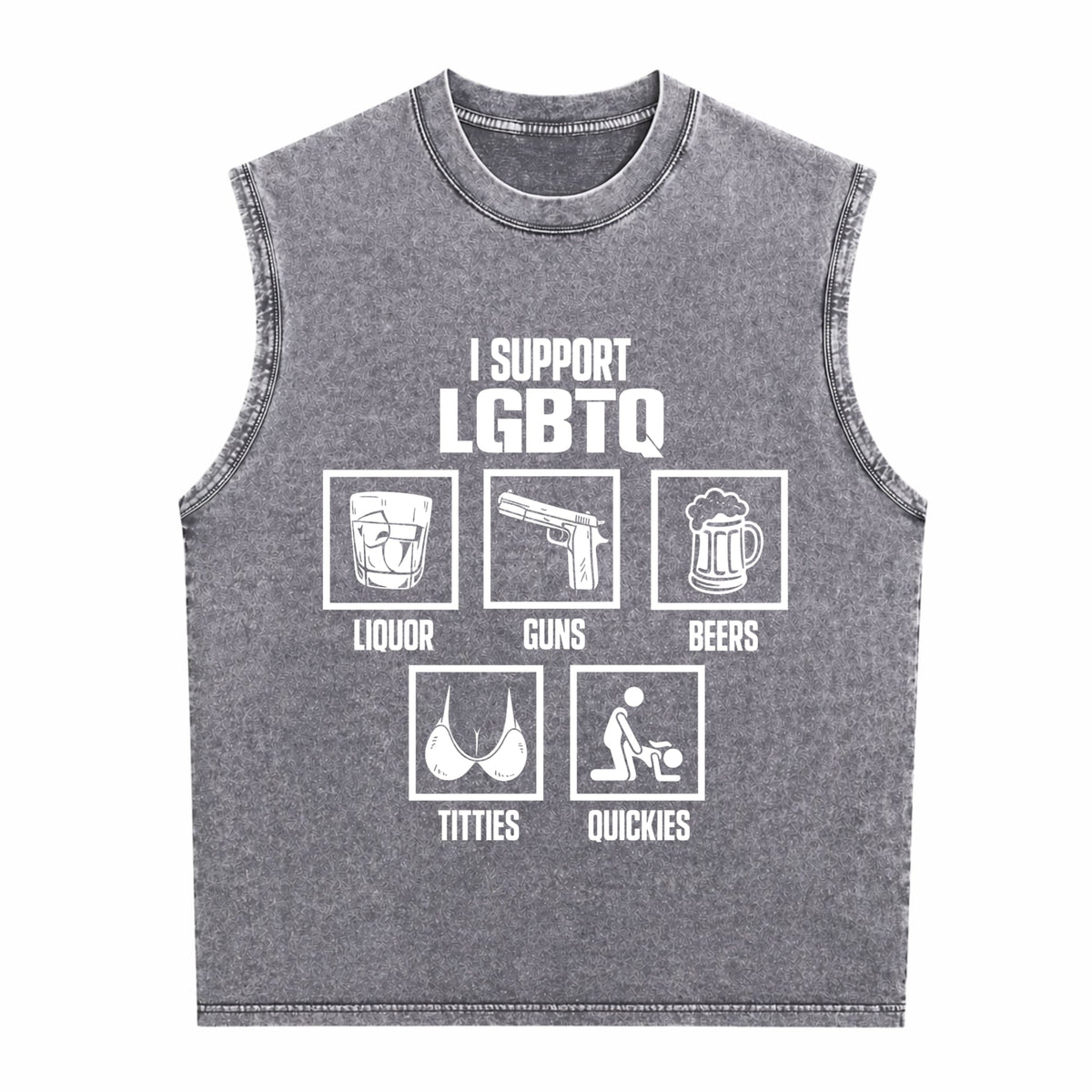 I Support Lgbtq Men's Washed Tank Top