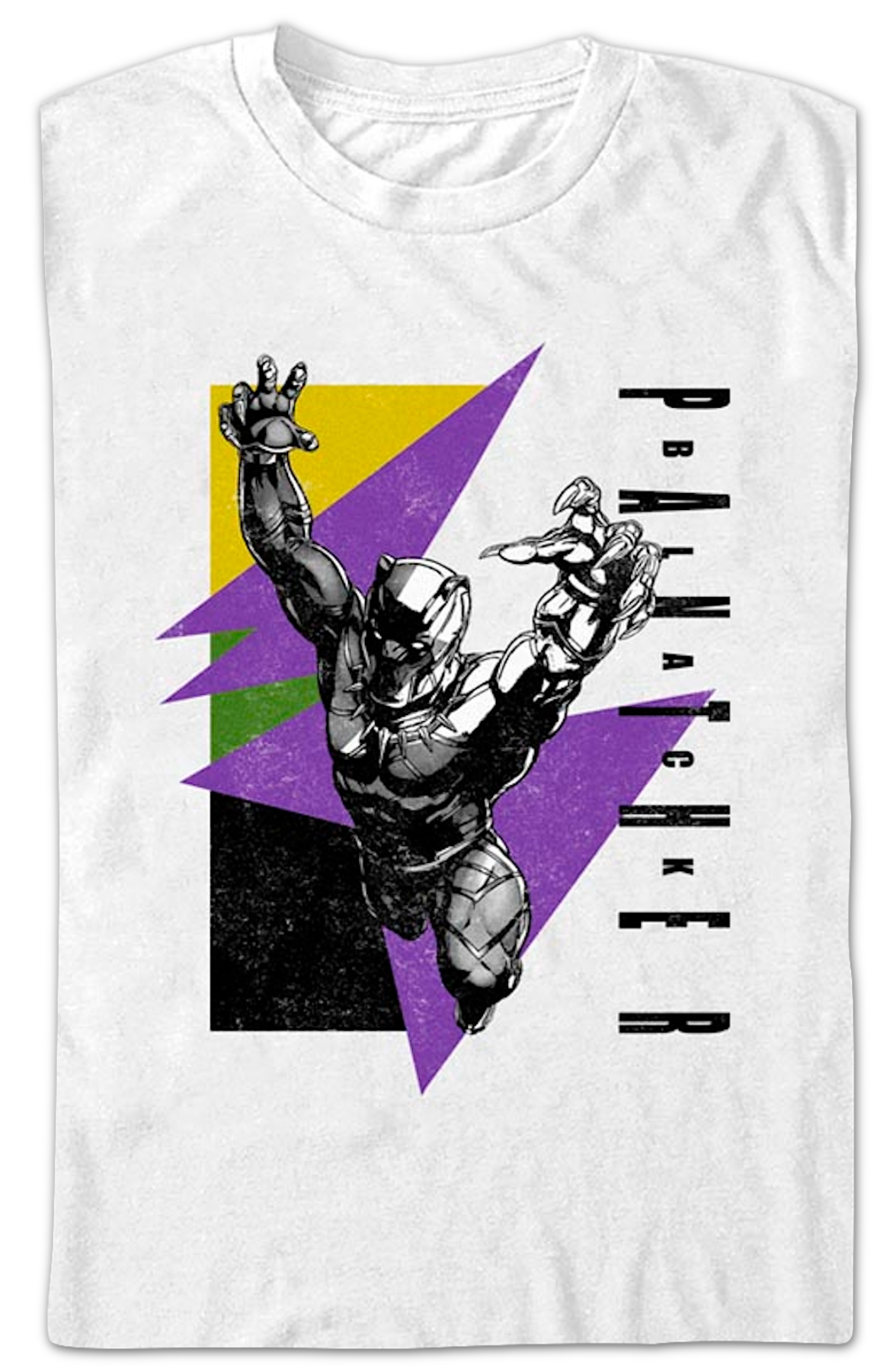 Black Panther Retro Shapes Marvel Comics T-Shirt product image 2