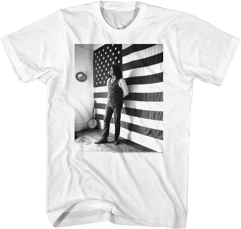Black & White American Flag Jerry Garcia T-Shirt product image 1