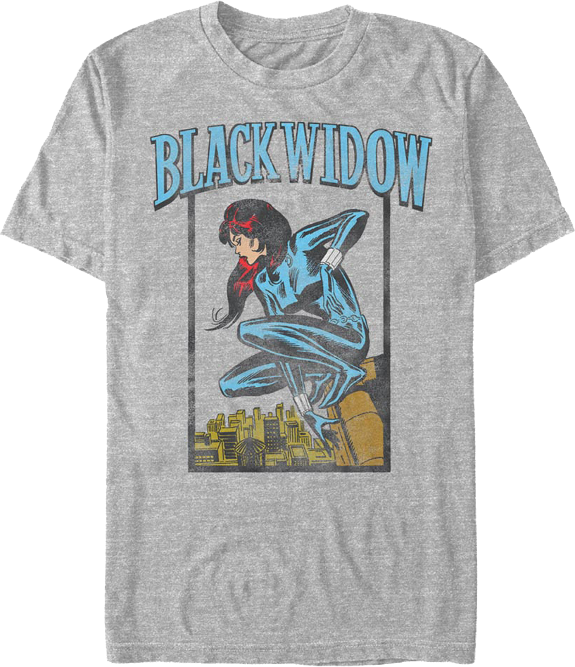 Black Widow Crouching Pose Marvel Comics T-Shirt product image 1