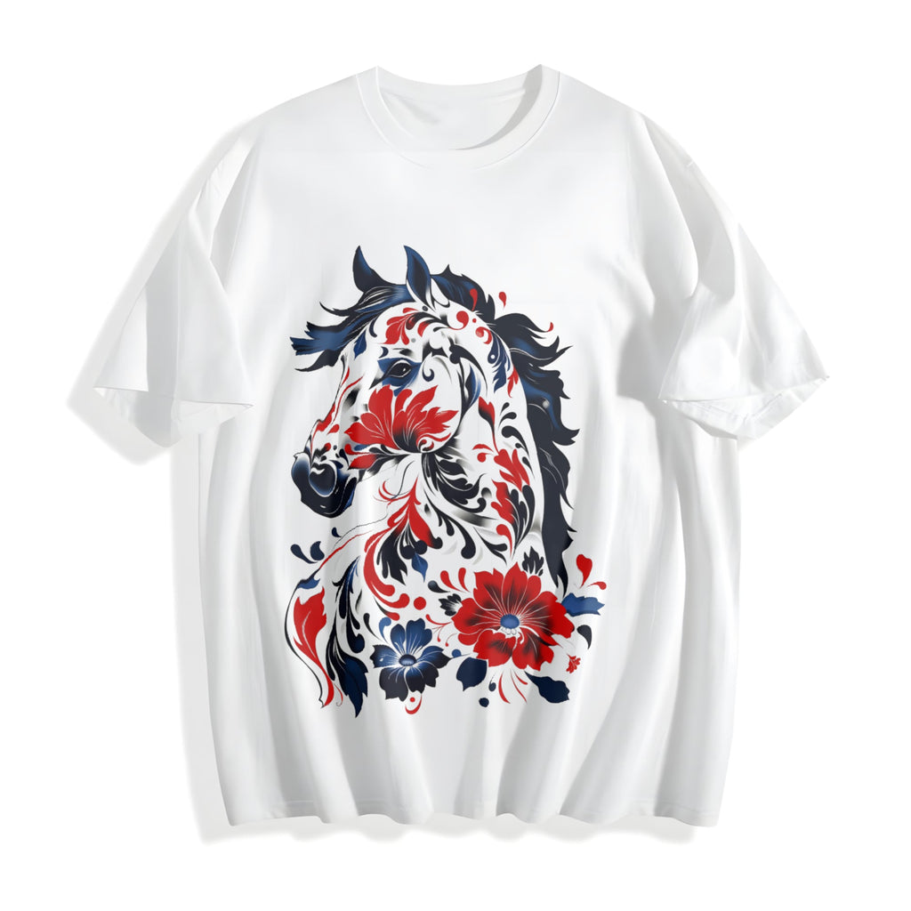 Winter A Horse Year Theme Cotton T-Shirt product image 2