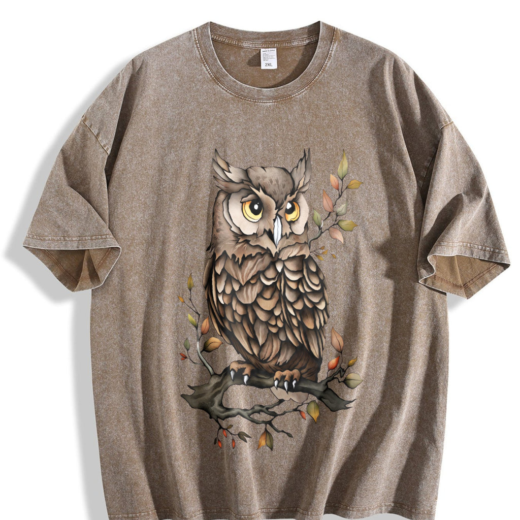 Animal Cartoon Owl Summer Vintage Washed T-Shirt product image 3