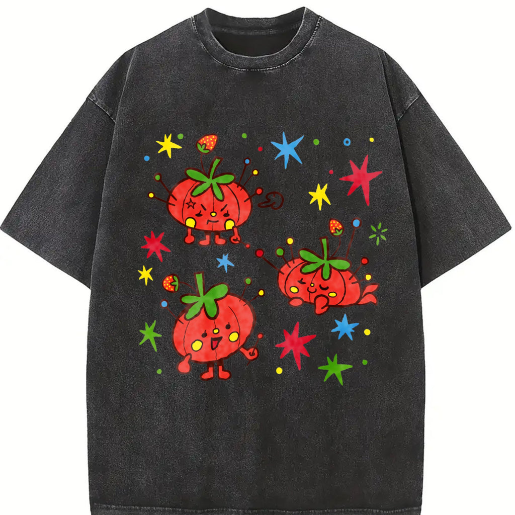 Cute Tomato Party Vintage Washed T-Shirt product image 2