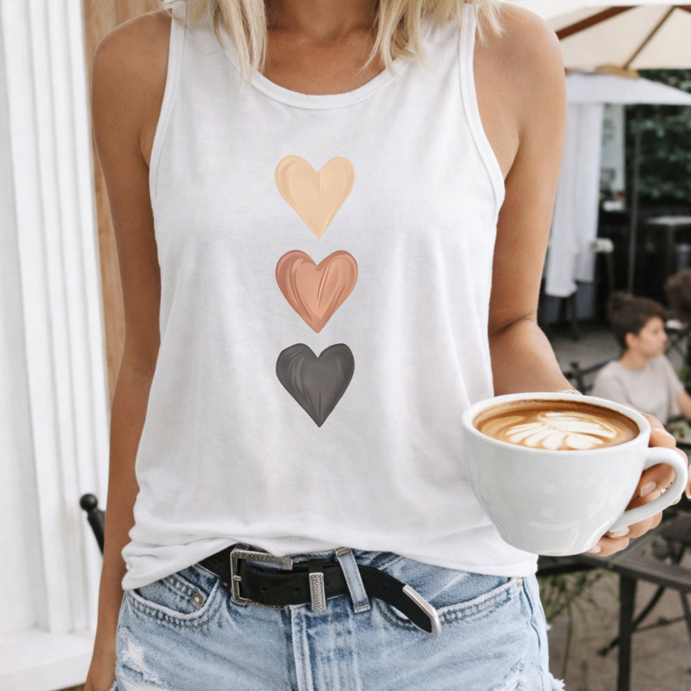 Neutral Heart Stack Women's Tank Top