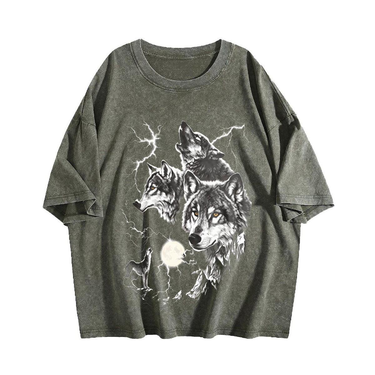 Wolf Lightning Classic 90s Vintage Washed T-Shirt product image 4