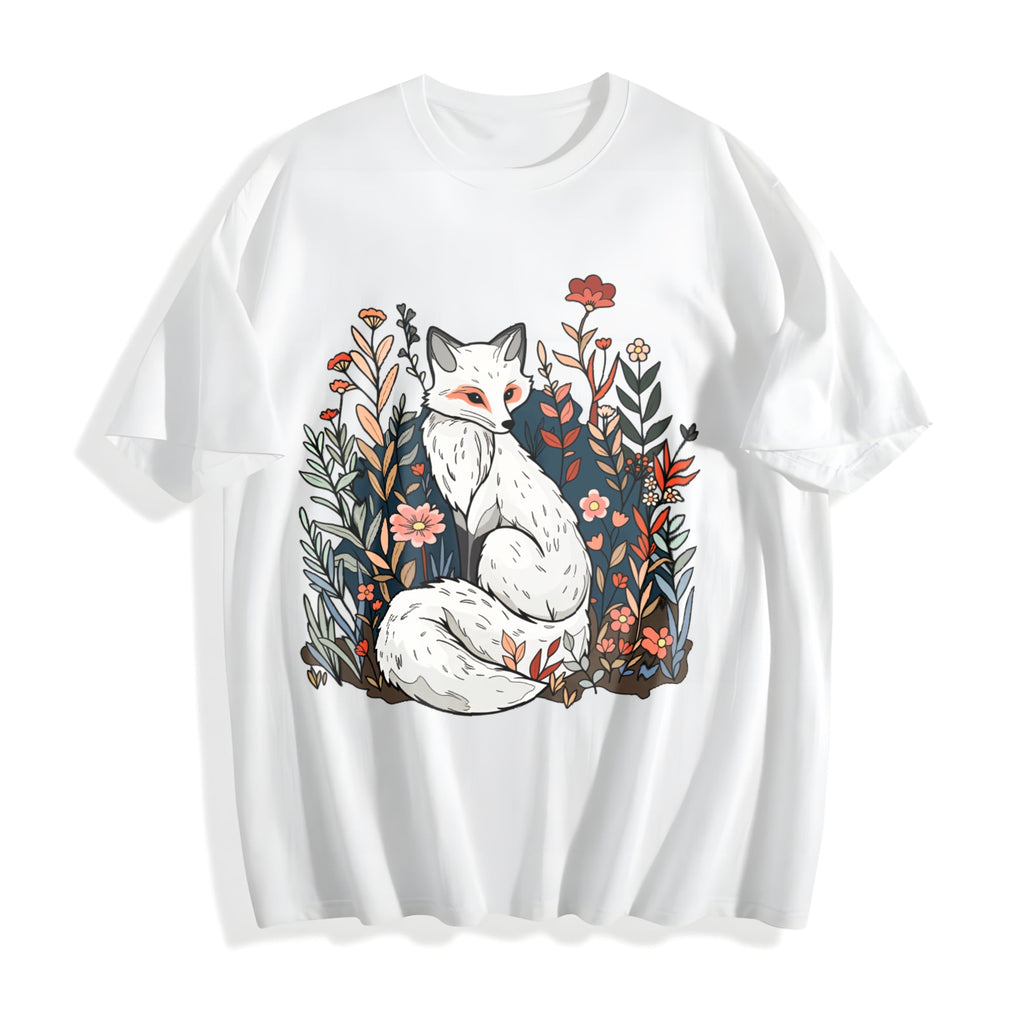 Luokeren Floral Fox - -inspired Cotton T-Shirt product image 2