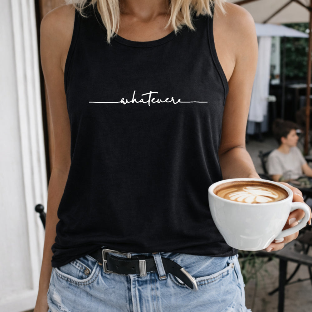 Whatever Letter Racer - Vibrant Blue Mid-stretch Women's Tank Top