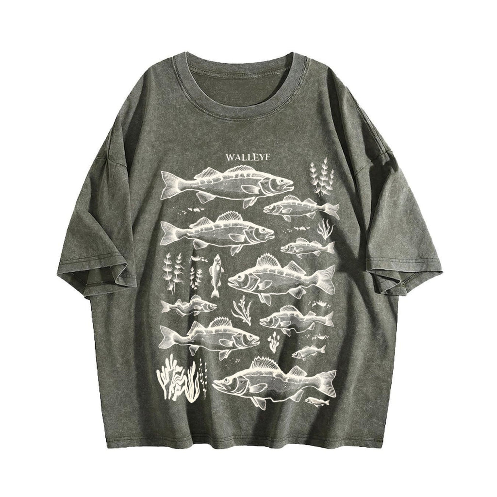Walleye Fishing 90s Vintage Washed T-Shirt product image 4