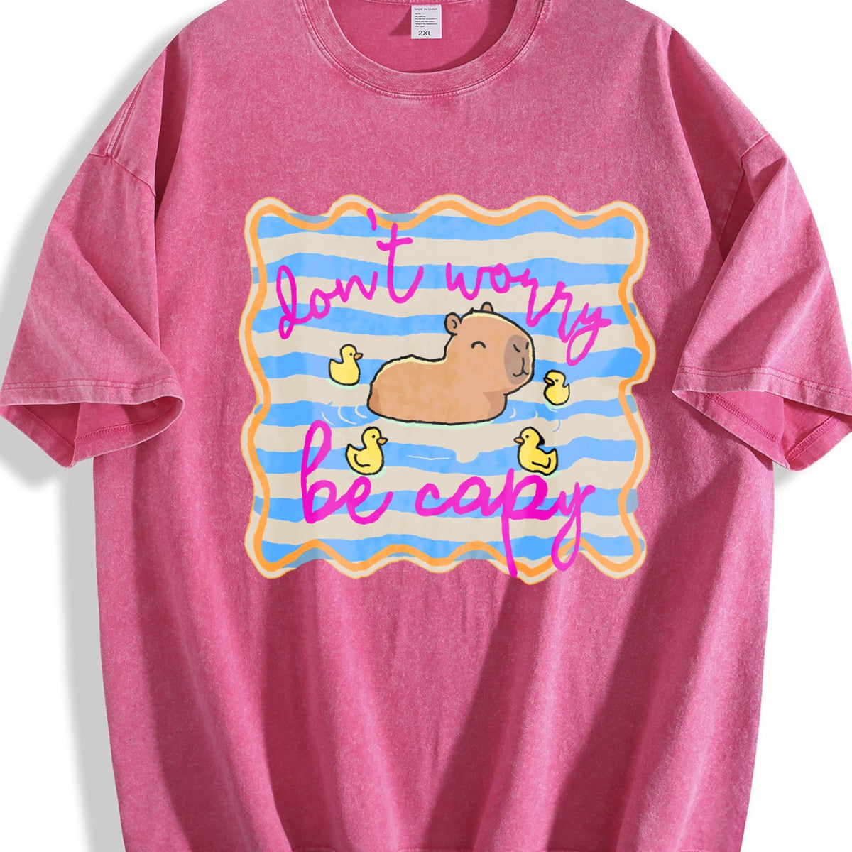 Don't Worry Be Capy Vintage Washed T-Shirt product image 5