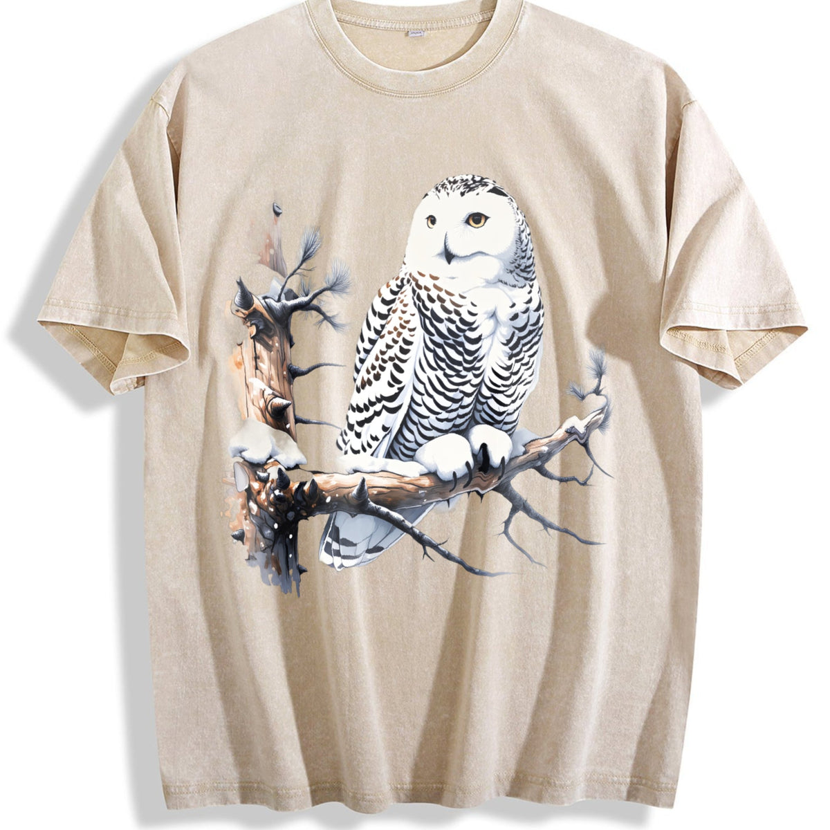 Snow Owl Nature 90s Vintage Washed T-Shirt product image 1