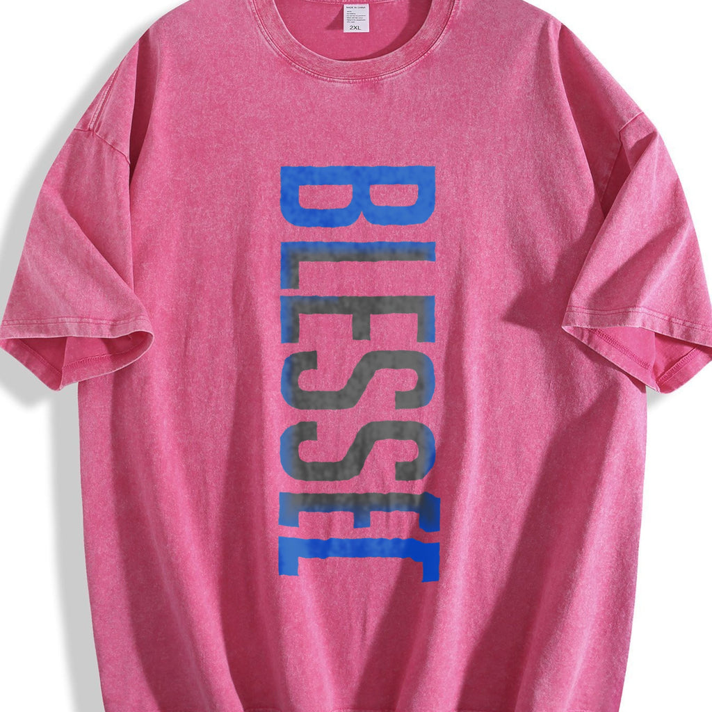 Blessed Blue Lettering Vintage Washed T-Shirt product image 5