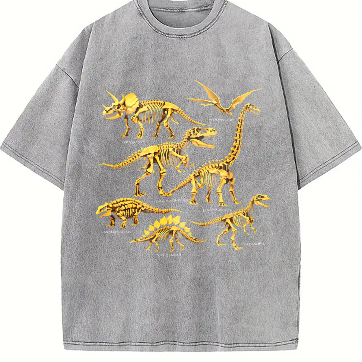 Dinosaur Skeleton 90s Vintage Washed T-Shirt product image 5