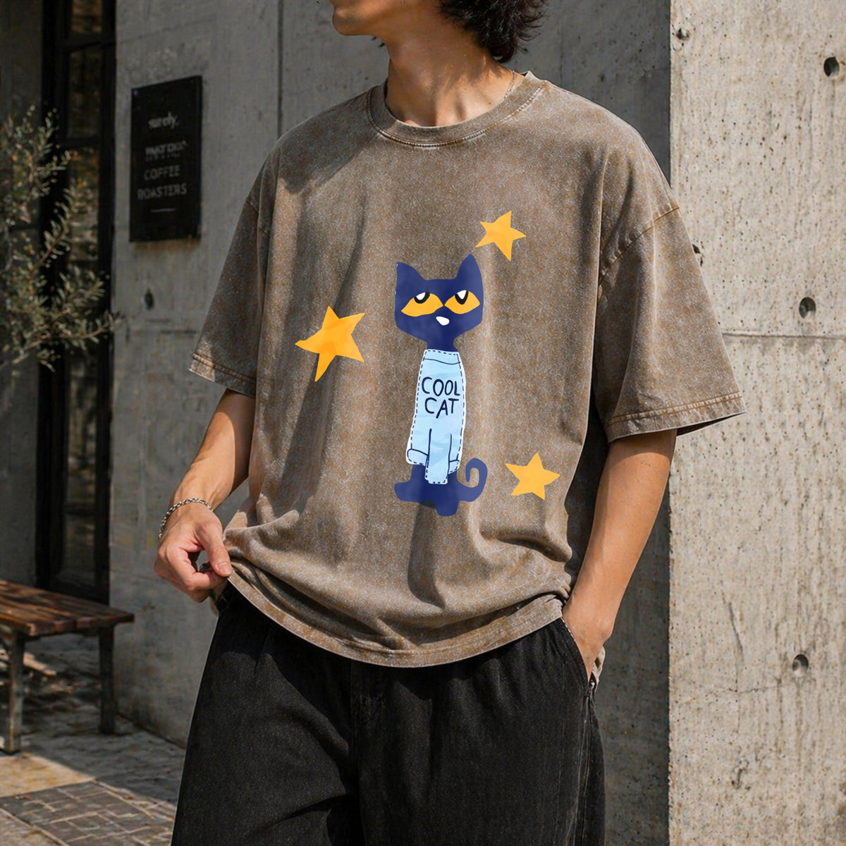 Statement : Black With Text Vintage Washed T-Shirt product image 3