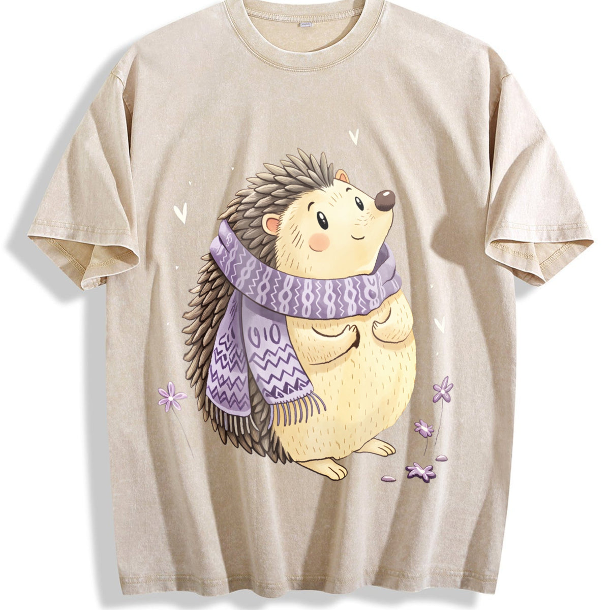 Scarf & Hedgehog Vintage Washed T-Shirt product image 1