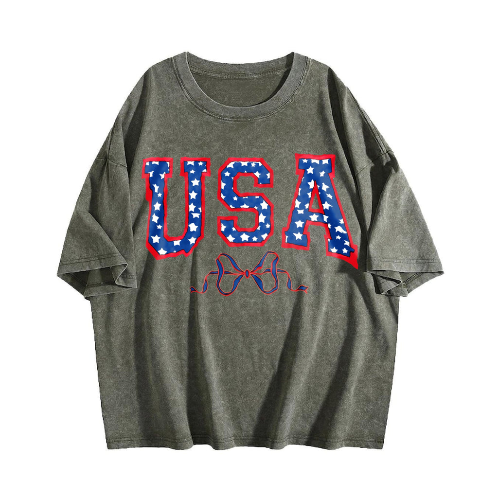 USA Bow Coquette Vintage Washed T-Shirt product image 4