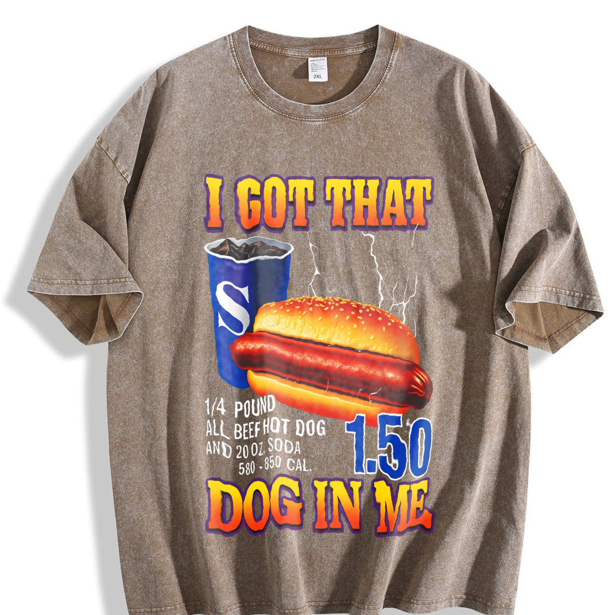 Funny Hot Dog I Got That In Me Food Humor Fast Vintage product image 3