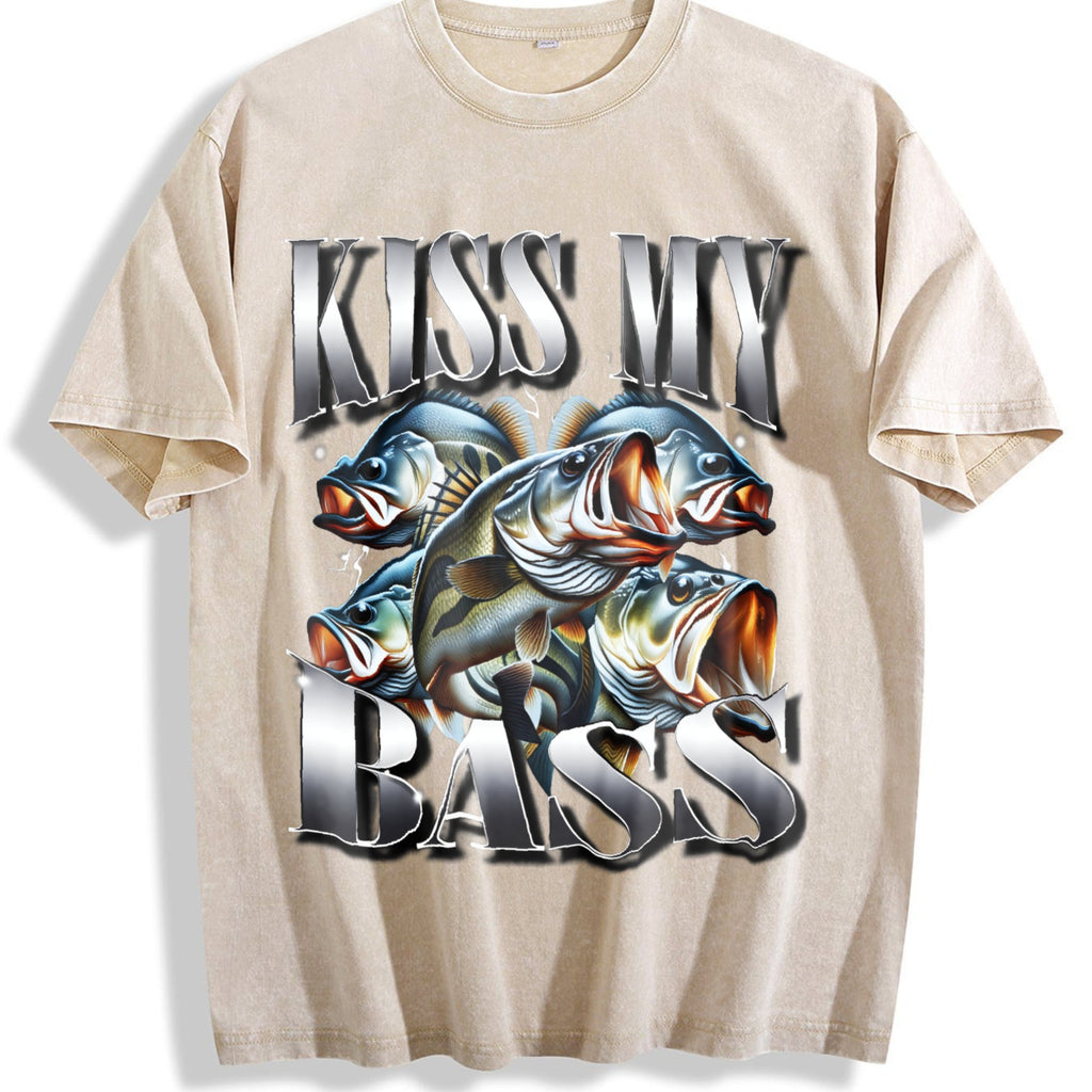 Kiss My Bass 90s Bootleg Rap Vintage Washed T-Shirt product image 1